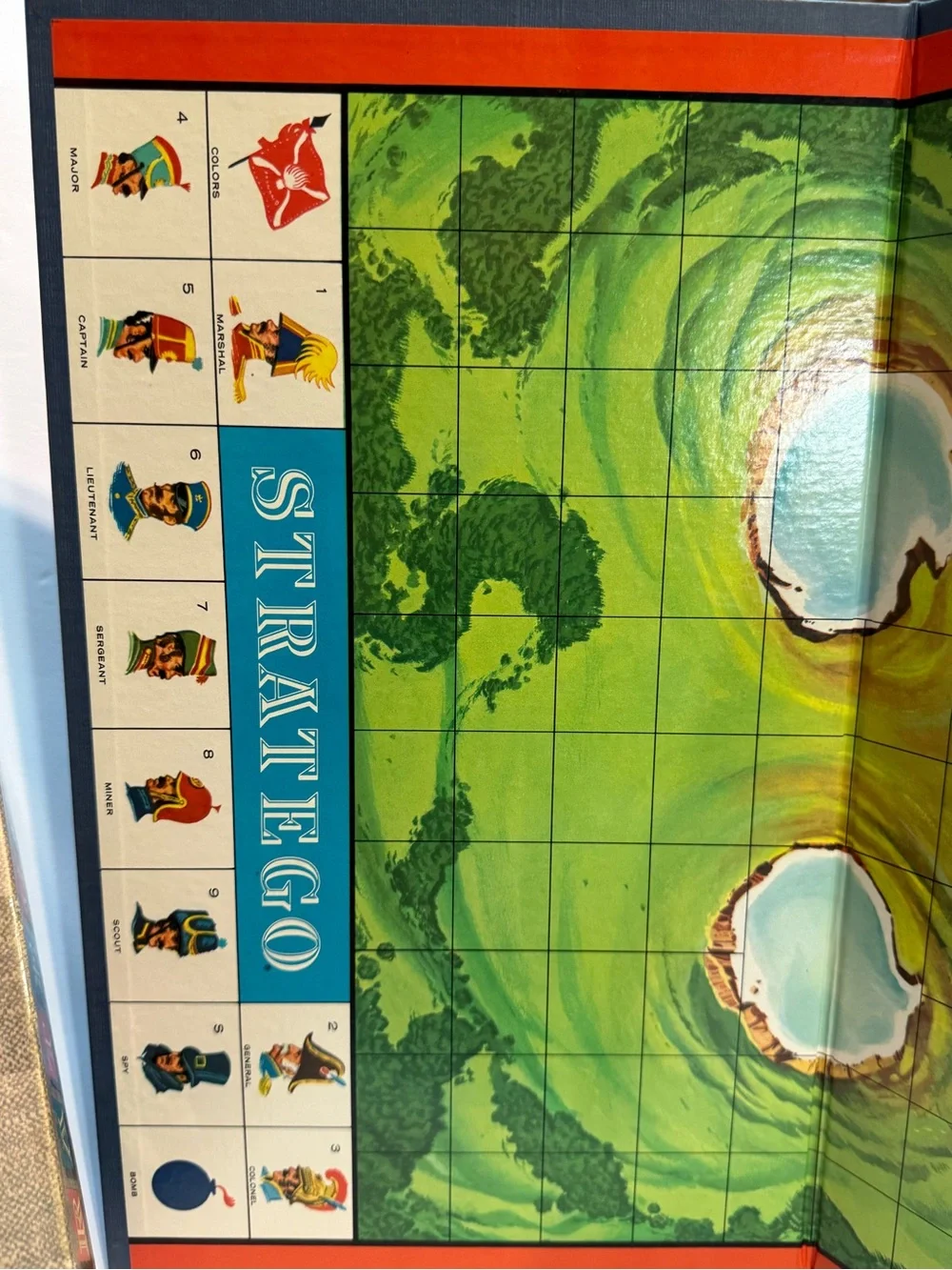 Vintage Stratego Board Game 4916  Milton Bradley VTG 1961 - missing 1 blue token